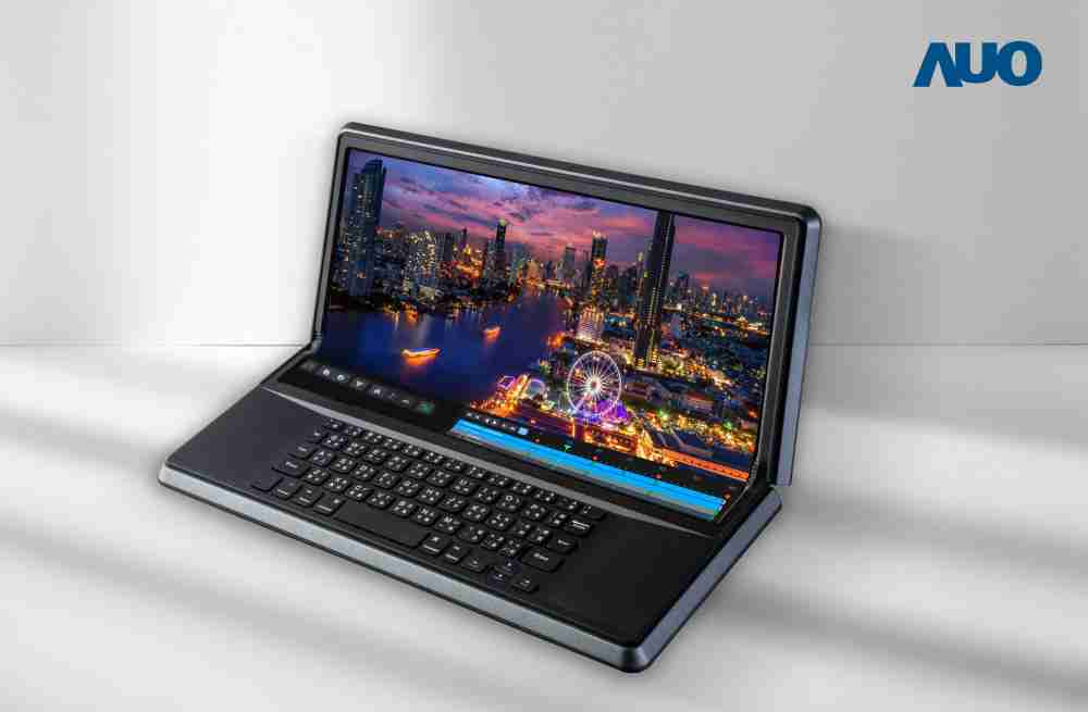 糖果派对14.6吋Micro LED折迭显示屏幕，，搭配半径4mm的弯折绞炼，，以及高画素、、、、高亮度、、、、高对比度的显示技术特点，，即便在大视角下仍保有绝佳色相与亮度